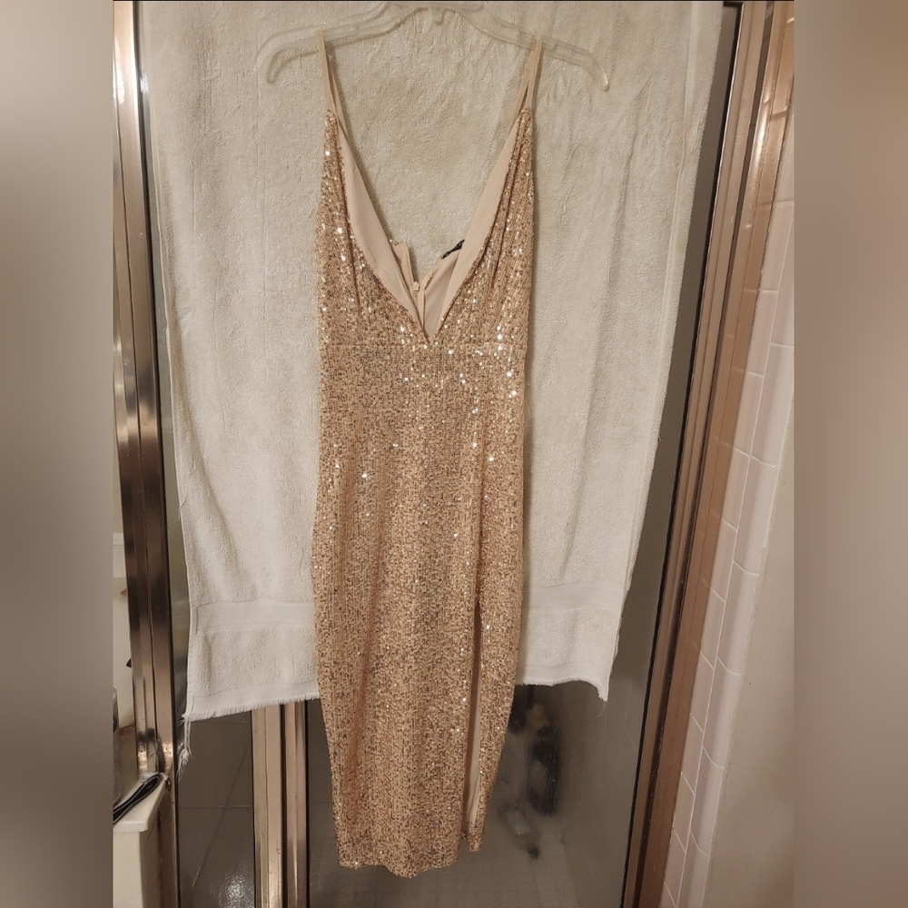 NWT Gold sequin dress